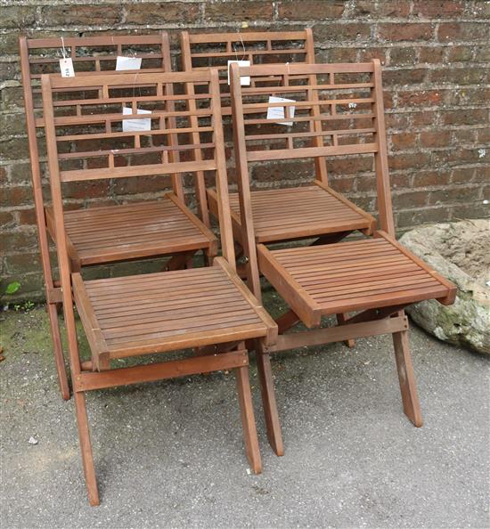4 wooden folding garden chairs